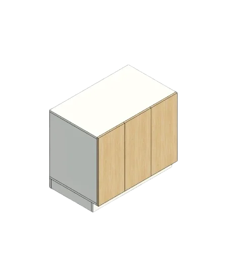 Base Cabinet Box with 03 Doors | families image