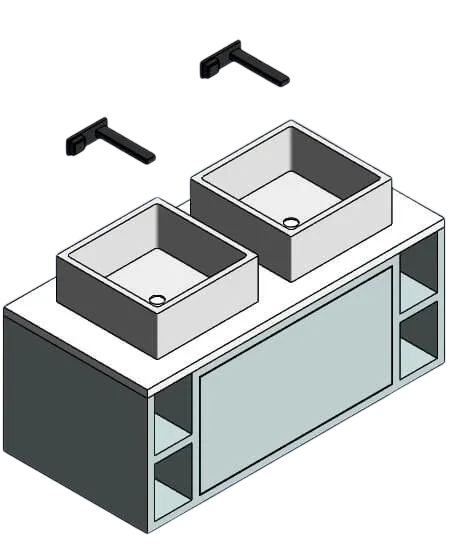 Double Cabinet with Vessel Sinks | families image