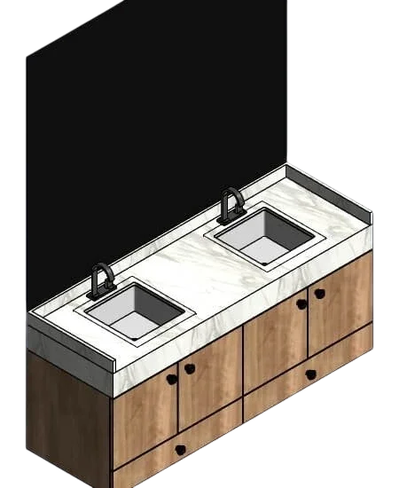 Double Cabinet with Undermount Sinks | families image