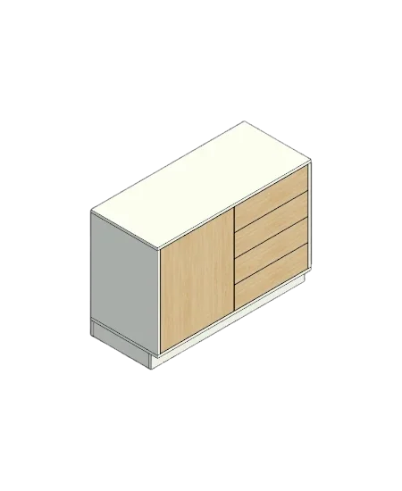 Base Cabinet Box with 1 Door and 4 Drawers | families image